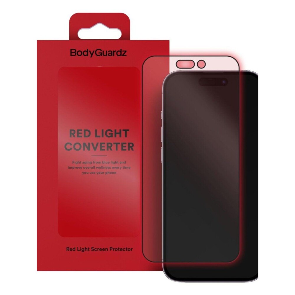 BodyGuardz Red Light Converter Screen Protector – Passive Red Light Therapy for